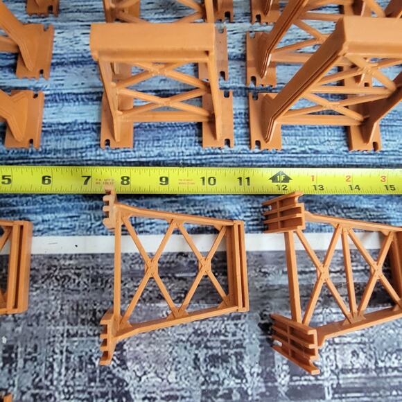 H.o scale maybe O bridge trusses 40 plus pcs incline and decline lt brown - Picture 6 of 13